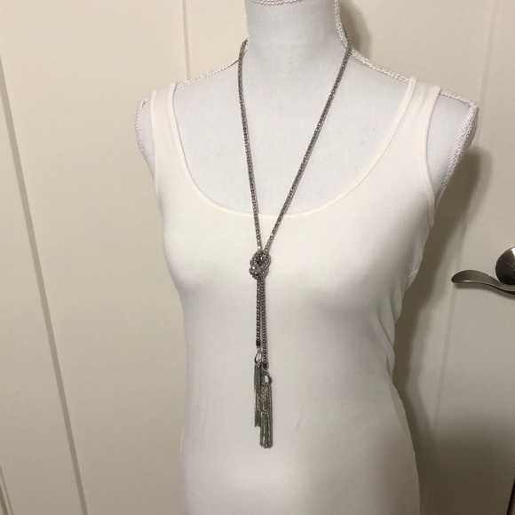 Jewelry - NWT Long Silver Tone Tassels Necklace!!
